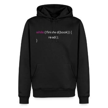 Lustiges Lesen- und Coding-Design - Männer Premium Bio Hoodie - Schwarz - Vorne - Nico (187cm)