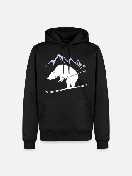 Snowboard Bear - Männer Premium Bio Hoodie - Schwarz