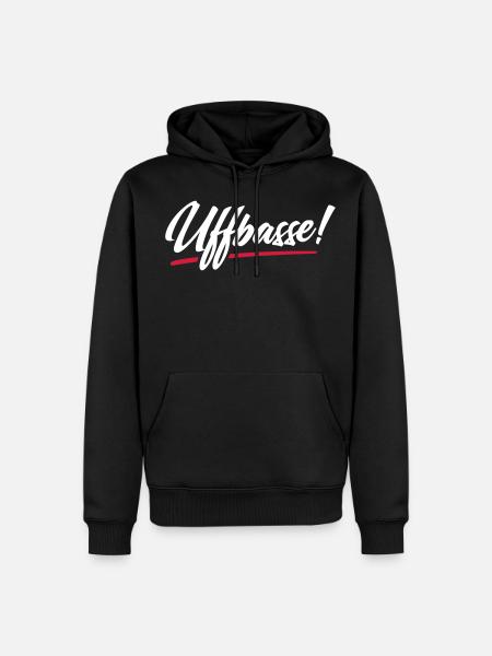 UFFBASSE! UFFBASSE | DIALEKT HESSISCH PFÄLZISCH - Männer Premium Bio Hoodie - Schwarz