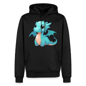 Drache für das Training - Männer Premium Bio Hoodie - Schwarz - Vorne - Nico (187cm)