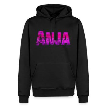 Anja - Männer Premium Bio Hoodie - Schwarz - Vorne - Nico (187cm)