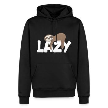 Paresseux paresseux - Sweat à capuche Premium bio Homme - noir - Devant - Nico (187cm)