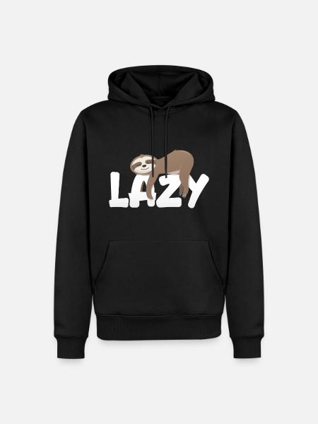 Lazy Sloth - Men’s Premium Organic Hoodie - black