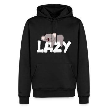 Koala paresseux - Sweat à capuche Premium bio Homme - noir - Devant - Nico (187cm)