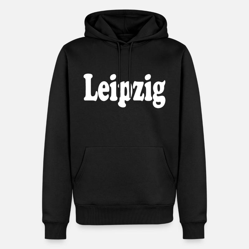 Leipzig - Männer Premium Bio Hoodie - Schwarz
