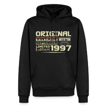 1997 - Die Legenden werden im September 1997 geboren - Männer Premium Bio Hoodie - Schwarz - Vorne - Nico (187cm)