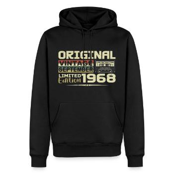 1968 - Die Legenden werden im September 1968 geboren - Männer Premium Bio Hoodie - Schwarz - Vorne - Nico (187cm)