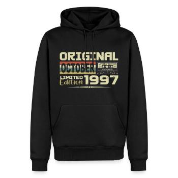 Birthday October 1997 Original | October 1997 - Men’s Premium Organic Hoodie - black - Front - Nico (187cm)