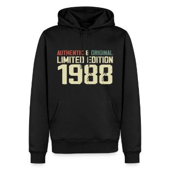 1988 Cadeau Anniversaire 1988 Vintage 1988 Rétro - Sweat à capuche Premium bio Homme - noir - Devant - Nico (187cm)