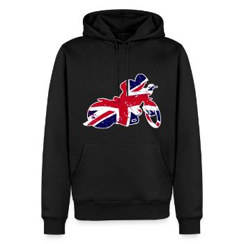 Speedway - Union Jack - Sweat à capuche Premium bio Homme - noir - Devant - Nico (187cm)