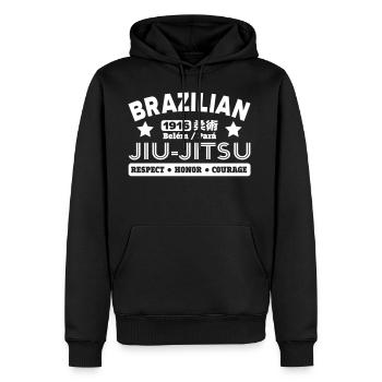 Brazilian Jiu-Jitsu - Männer Premium Bio Hoodie - Schwarz - Vorne - Nico (187cm)