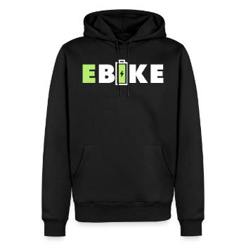 E BIKE - Men’s Premium Organic Hoodie - black - Front - Nico (187cm)