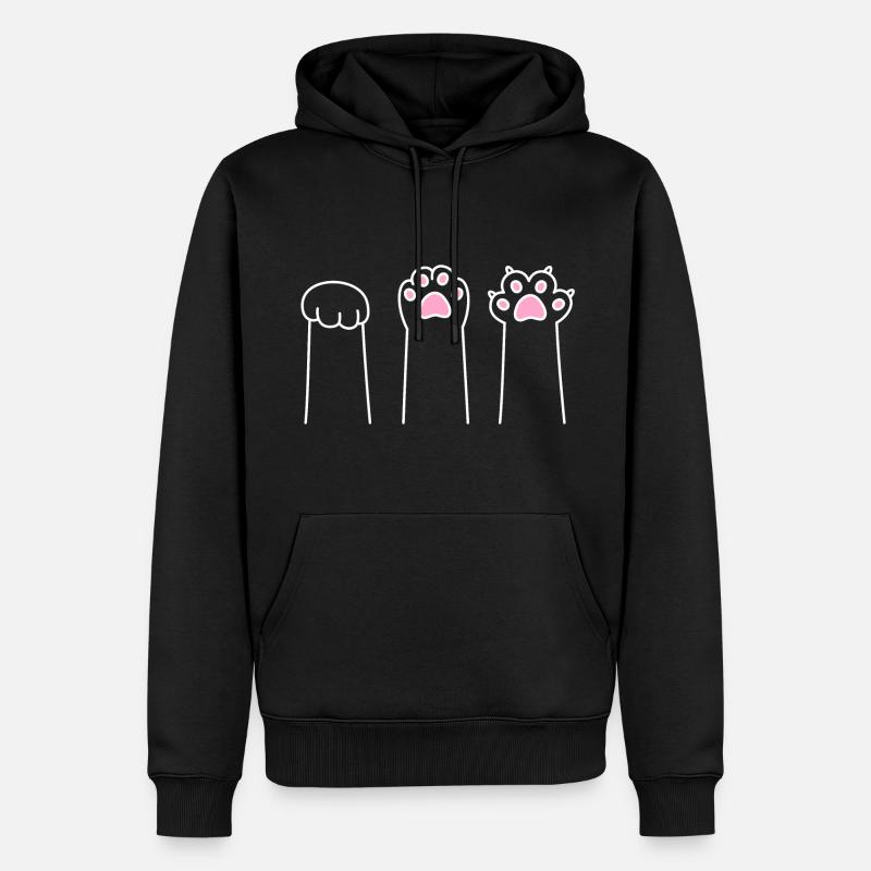 Cat Paw Game Cat Paws Stone Paper Scissors - Sweat à capuche Premium bio Homme - noir