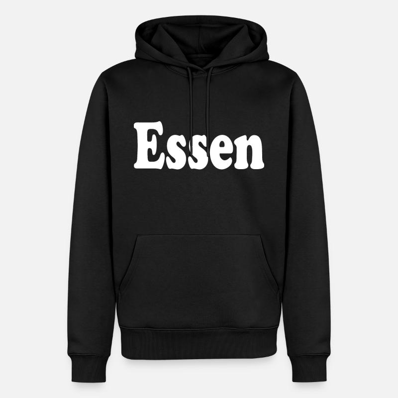 essen - Männer Premium Bio Hoodie - Schwarz