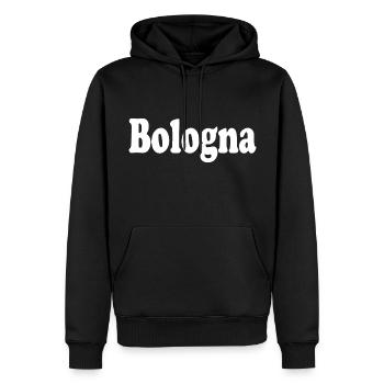 Bologne - Sweat à capuche Premium bio Homme - noir - Devant - Nico (187cm)