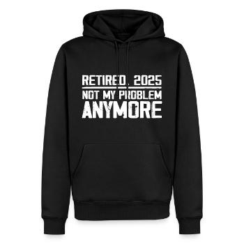 Ruhestand 2025 kein M-Problem mehr Ruhestand 2025 - Männer Premium Bio Hoodie - Schwarz - Vorne - Nico (187cm)
