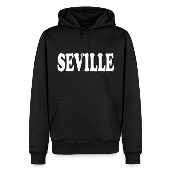Séville - Sweat à capuche Premium bio Homme - noir - Devant - Nico (187cm)