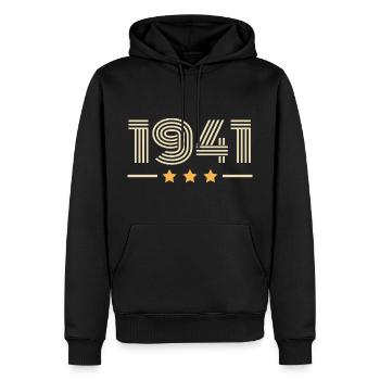Légendaire Depuis 1941 Cadeau D anniversaire 1941 - Sweat à capuche Premium bio Homme - noir - Devant - Nico (187cm)