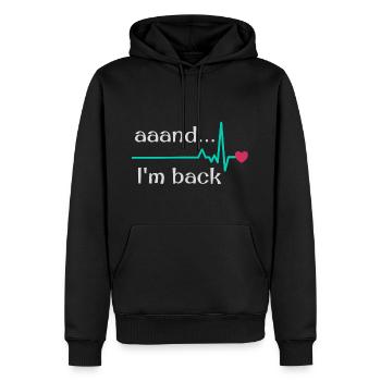 Uuund ich bin zurück, Herzinfarkt Überlebender - Männer Premium Bio Hoodie - Schwarz - Vorne - Nico (187cm)