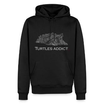 Turtles addict - Men’s Premium Organic Hoodie - black - Front - Nico (187cm)