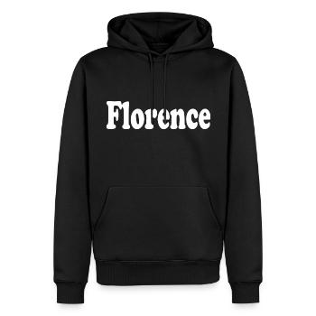 Firenze - Felpa con cappuccio ecologica premium da uomo - nero - Fronte - Nico (187cm)