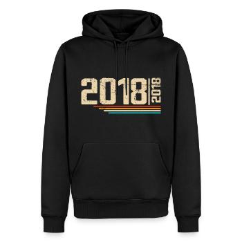 Vintage Anniversary 2018 Birthday Party 2018 - Men’s Premium Organic Hoodie - black - Front - Nico (187cm)