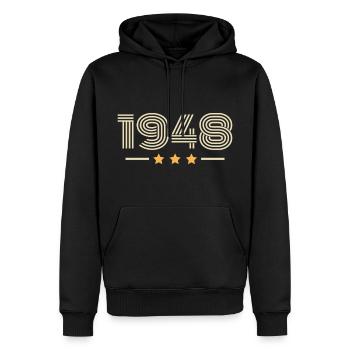 Légendaire Depuis 1948 Cadeau D anniversaire 1948 - Sweat à capuche Premium bio Homme - noir - Devant - Nico (187cm)