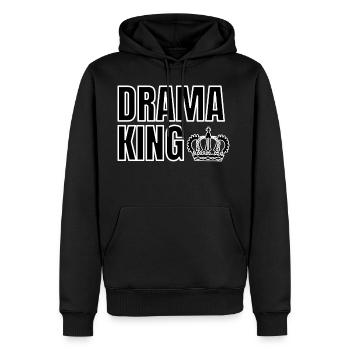 Drama King - Cadeau de la couronne de l’enterrement de vie de garçon - Sweat à capuche Premium bio Homme - noir - Devant - Nico (187cm)