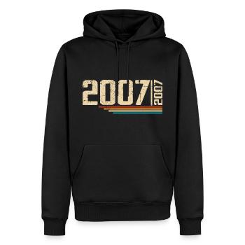 Vintage Anniversary 2007 Birthday Party 2007 - Men’s Premium Organic Hoodie - black - Front - Nico (187cm)