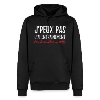 T-Shirt/Accessoires - Männer Premium Bio Hoodie - Schwarz - Vorne - Nico (187cm)