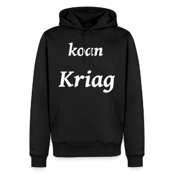koan Kriag, no war, bayerisch - Männer Premium Bio Hoodie - Schwarz - Vorne - Nico (187cm)
