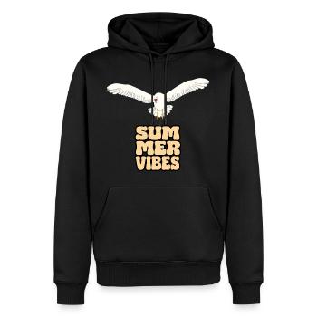 Mouette avec pistolet - Summer Vibes Sea Beach Vacation - Sweat à capuche Premium bio Homme - noir - Devant - Nico (187cm)