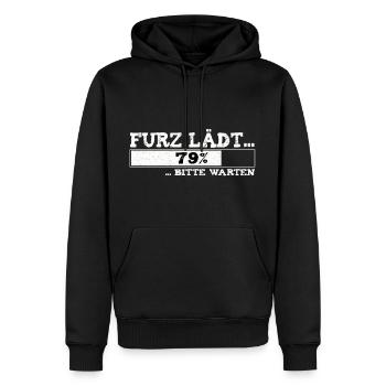 Lustiges Furz Design Furz Läd bitte warten Shirt - Männer Premium Bio Hoodie - Schwarz - Vorne - Nico (187cm)