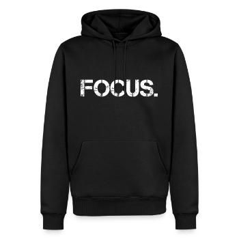 Concentration Motivation - Sweat à capuche Premium bio Homme - noir - Devant - Nico (187cm)