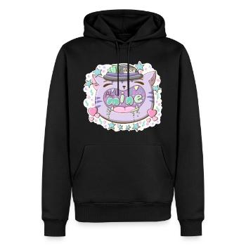 Fat cat wants it all in kawaii style - Men’s Premium Organic Hoodie - black - Front - Nico (187cm)