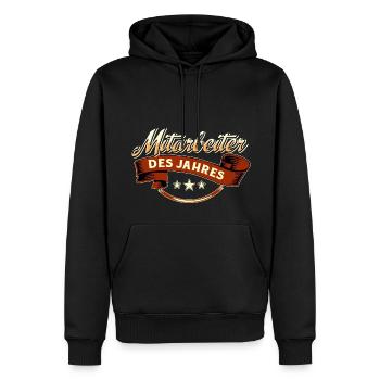 Mitarbeiter des Jahres RAHMENLOS Geschenk - Männer Premium Bio Hoodie - Schwarz - Vorne - Nico (187cm)