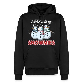 Chillin avec mon cadeau de Noël de cadeau de Noël de Snowmies - Sweat à capuche Premium bio Homme - noir - Devant - Nico (187cm)