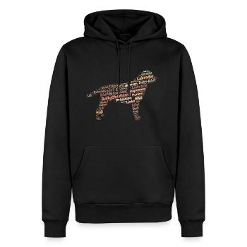 Labrador Rally Obedience Wordcloud - Männer Premium Bio Hoodie - Schwarz - Vorne - Nico (187cm)