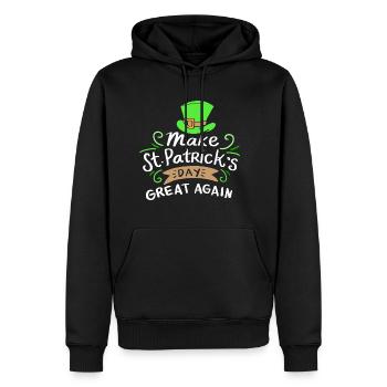 Le jour de St Patrick - Faire grand jour Encore une fois St Patrick - Sweat à capuche Premium bio Homme - noir - Devant - Nico (187cm)
