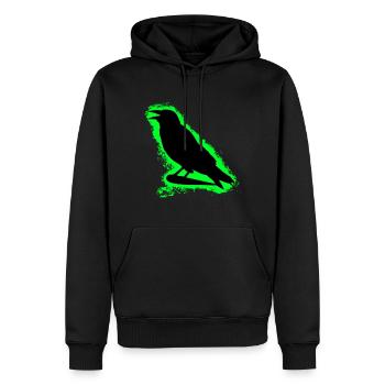 Crow Raven Green and Black Outline - Men’s Premium Organic Hoodie - black - Front - Nico (187cm)