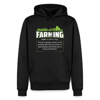 farmer farming cattle Christmas gift - Men’s Premium Organic Hoodie - black - Front - Nico (187cm)