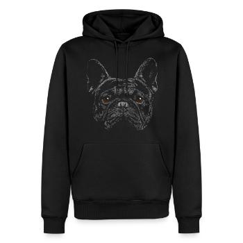 französische Bulldogge - Männer Premium Bio Hoodie - Schwarz - Vorne - Nico (187cm)