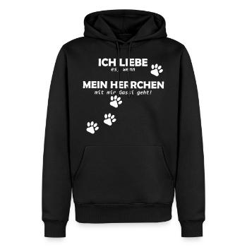 Dogs Saying - Men’s Premium Organic Hoodie - black - Front - Nico (187cm)