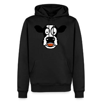 Kuhzeichnung 104 - Männer Premium Bio Hoodie - Schwarz - Vorne - Nico (187cm)