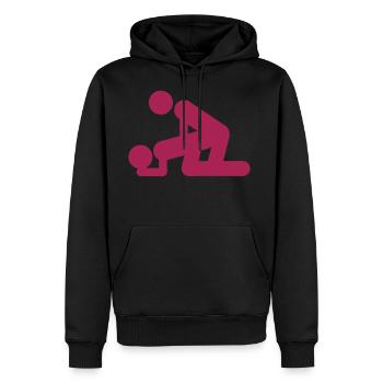 symbole faire amour sexe icon 801 - Sweat à capuche Premium bio Homme - noir - Devant - Nico (187cm)