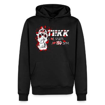 Techno - Musique techno - Hardtekk - Tekk - Sweat à capuche Premium bio Homme - noir - Devant - Nico (187cm)
