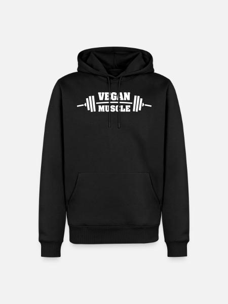 Vegan Muscle - Männer Premium Bio Hoodie - Schwarz
