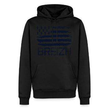 Breizh Flagge - Männer Premium Bio Hoodie - Schwarz - Vorne - Nico (187cm)