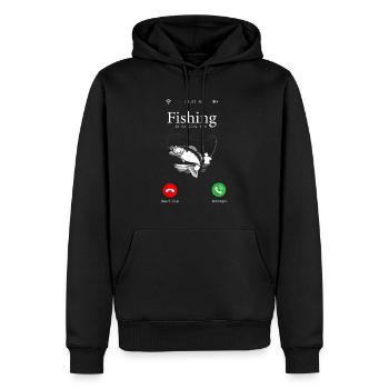 Hilarious Fishing Lovers Gift Fishing Is Calling - Men’s Premium Organic Hoodie - black - Front - Nico (187cm)