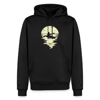 Kayak canoë pédalo sports nautiques nuit K - Sweat à capuche Premium bio Homme - noir - Devant - Nico (187cm)